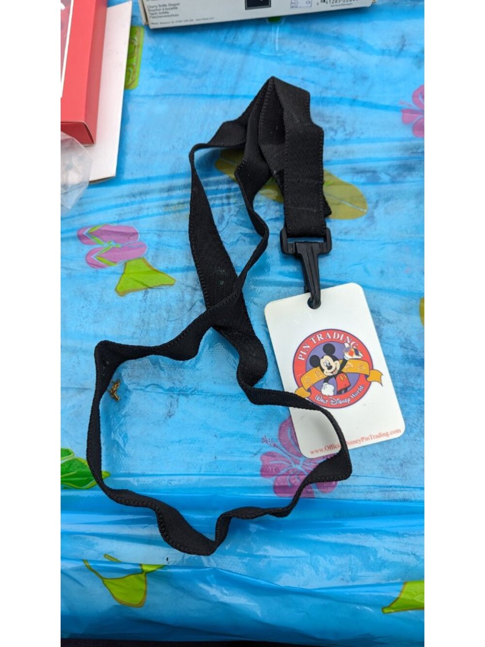 Disney Pin Trading Lanyard Black Vintage Unisex Kids Adults Official